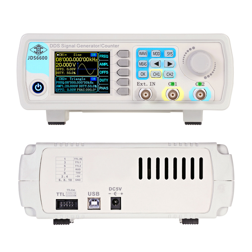 Dual Channel Arbitrary Waveform Function Generator 60Mhz - JDS6600 15/30/40/50/60MHz DDS función generador de
