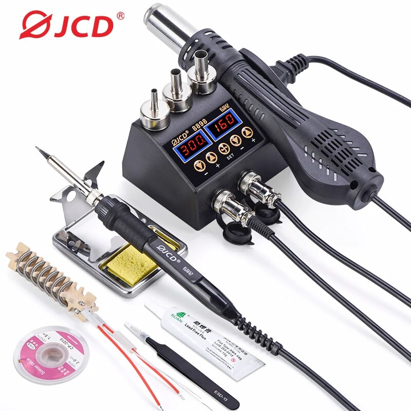 JCD-Estación de soldadura 2 en - Smd Rework Station Hot Air Soldering 2 In 1 reseña y precio