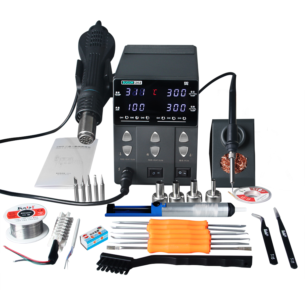 SUGON-202-Estación de soldadur - Smd Rework Station Hot Air Soldering 2 In 1 reseña y precio
