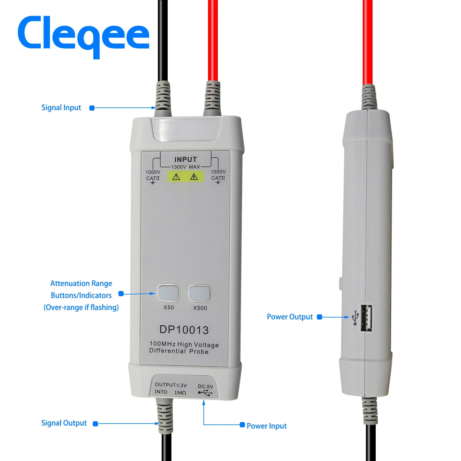 Cleqee 1300V 100MHz osciloscop - High Voltage Differential Probe 100Mhz 1300V reseña y precio