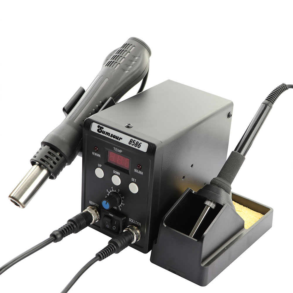 8586 700W 2 en 1 pantalla Digi - Smd Rework Station Hot Air Soldering 2 In 1 reseña y precio