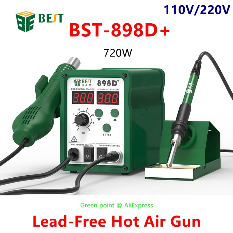 BST-898D + pantalla LED 2 en 1 - Smd Rework Station Hot Air Soldering 2 In 1 reseña y precio