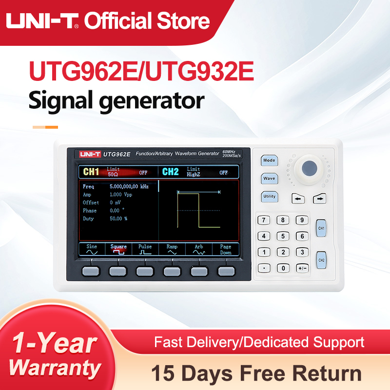 UNI-T UTG932E UTG962E función  - Dual Channel Arbitrary Waveform Function Generator 60Mhz reseña y precio