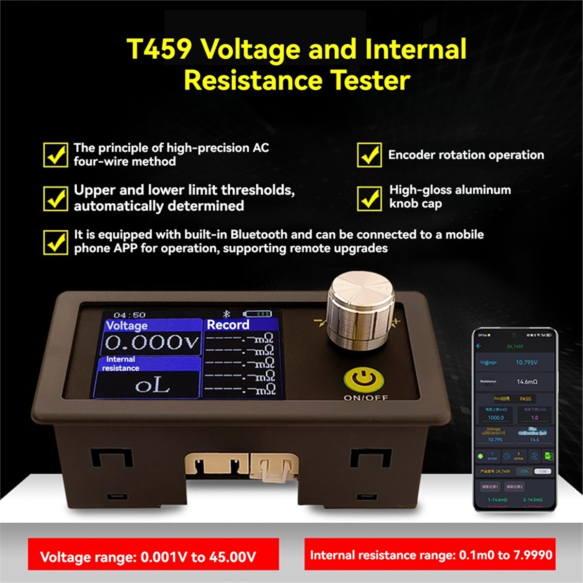 AS62 T459 DC 5V Probador de Re - Battery Internal Resistance Tester Four Wire reseña y precio