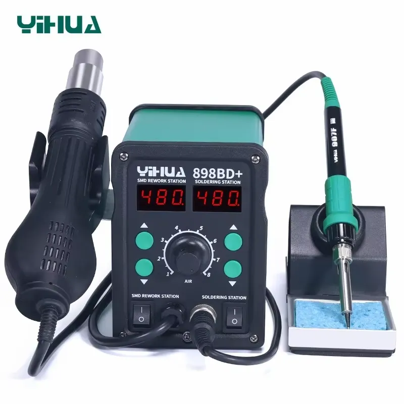YIHUA 898BD+ 220V Estación de  - Smd Rework Station Hot Air Soldering 2 In 1 reseña y precio
