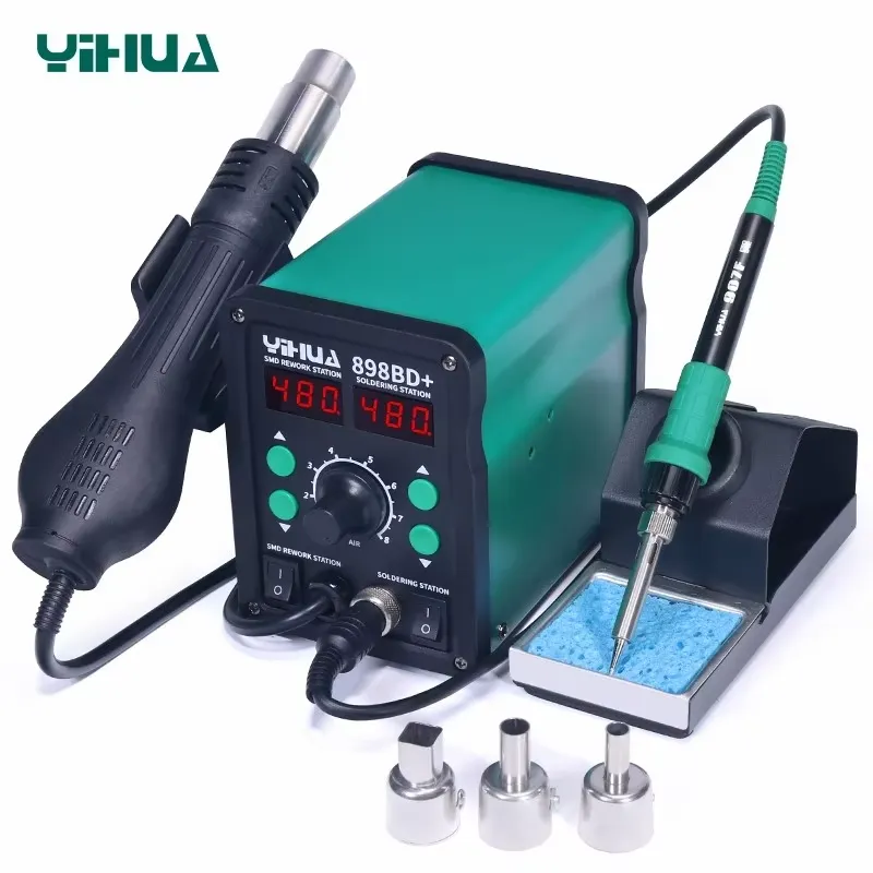 YIHUA 898BD+ 220V Estación de  - Smd Rework Station Hot Air Soldering 2 In 1 reseña y precio