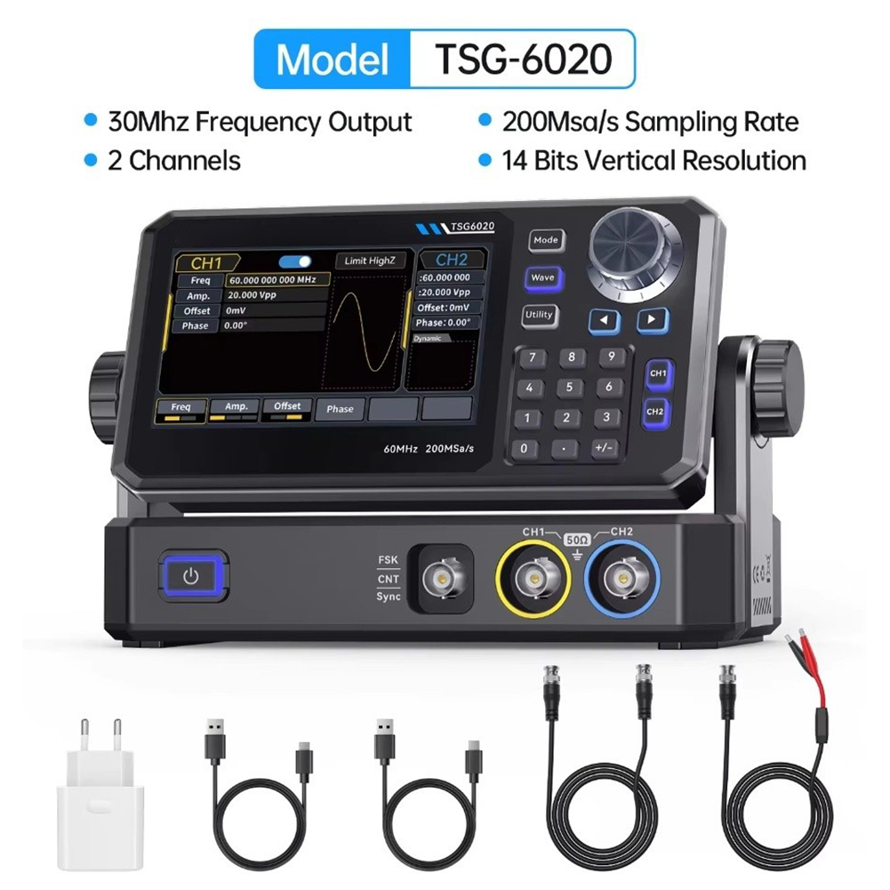 Generador de Señales de Funció - Dual Channel Arbitrary Waveform Function Generator 60Mhz reseña y precio