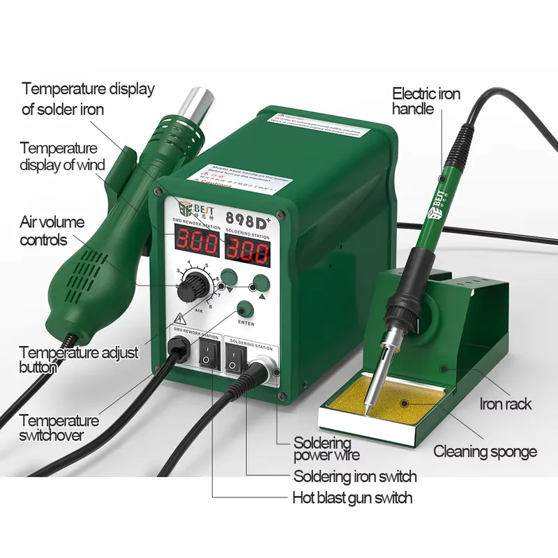 Estación de Soldadura Digital  - Smd Rework Station Hot Air Soldering 2 In 1 reseña y precio